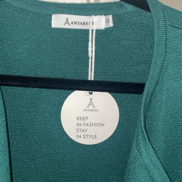 NWT Green Open Front Knit Lightweight Cardigan Casual Long Coatigan Sweater - Picture 12 of 13